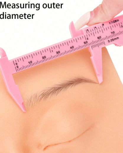 Portable MINI 80mm Plastic Eyebrow Measuring Vernier Caliper Tattoo Micro Blade Caliper Permanent Makeup Measuring Tool